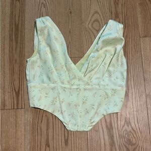 Camila Coelho Floral Women's Corset Top - Light Green